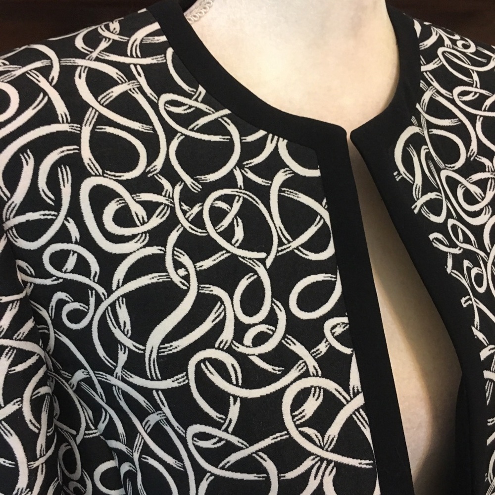KASPER BLACK & WHITE ELEGANT TEXTURED JACKET BLAZER WOMEN’S SIZE 8 - Picture 2 of 11